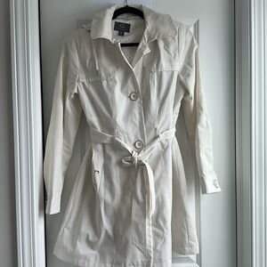 White & gold trench coat